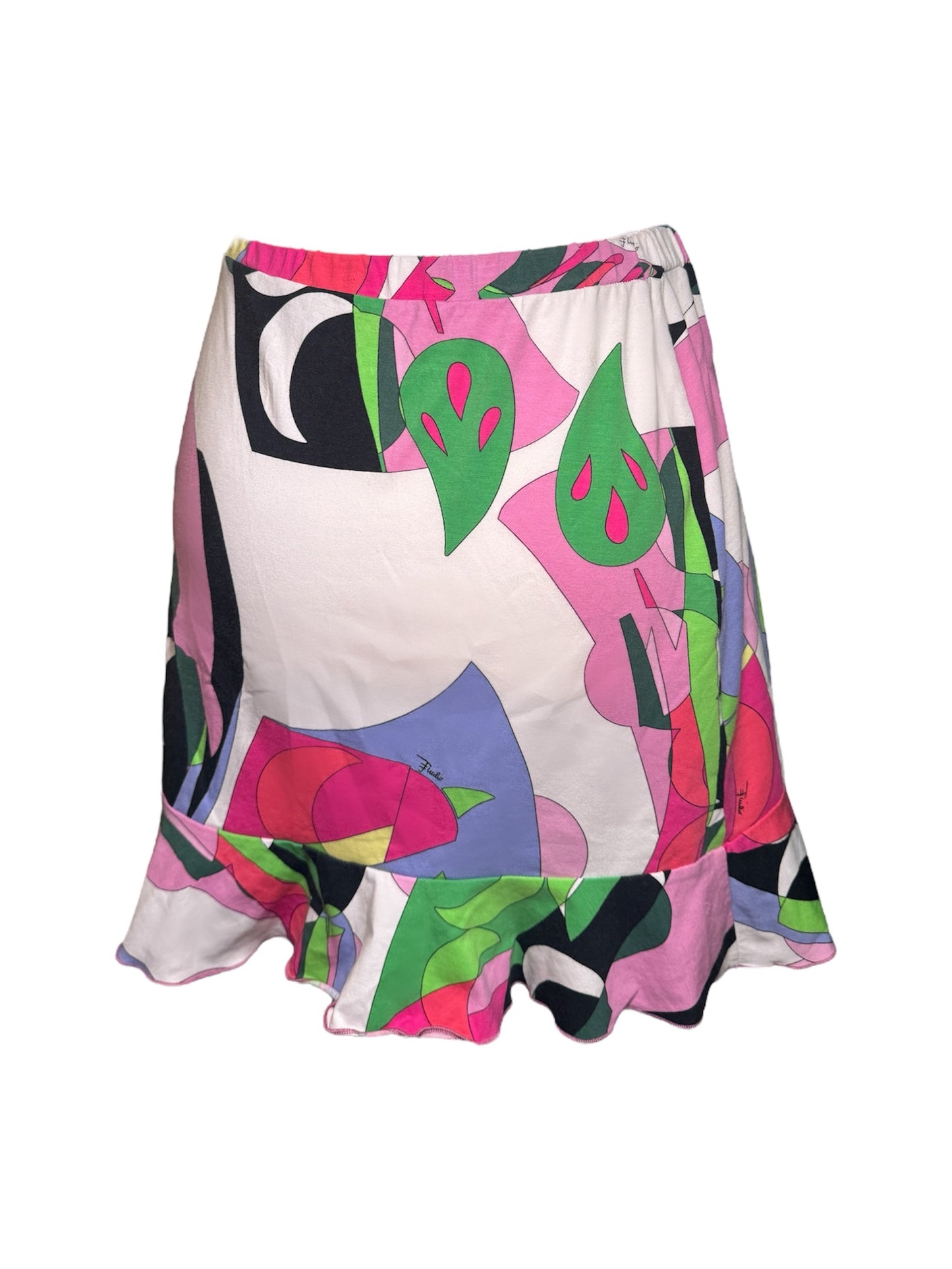 Emilio Pucci Abstract Print Ruffle Skirt