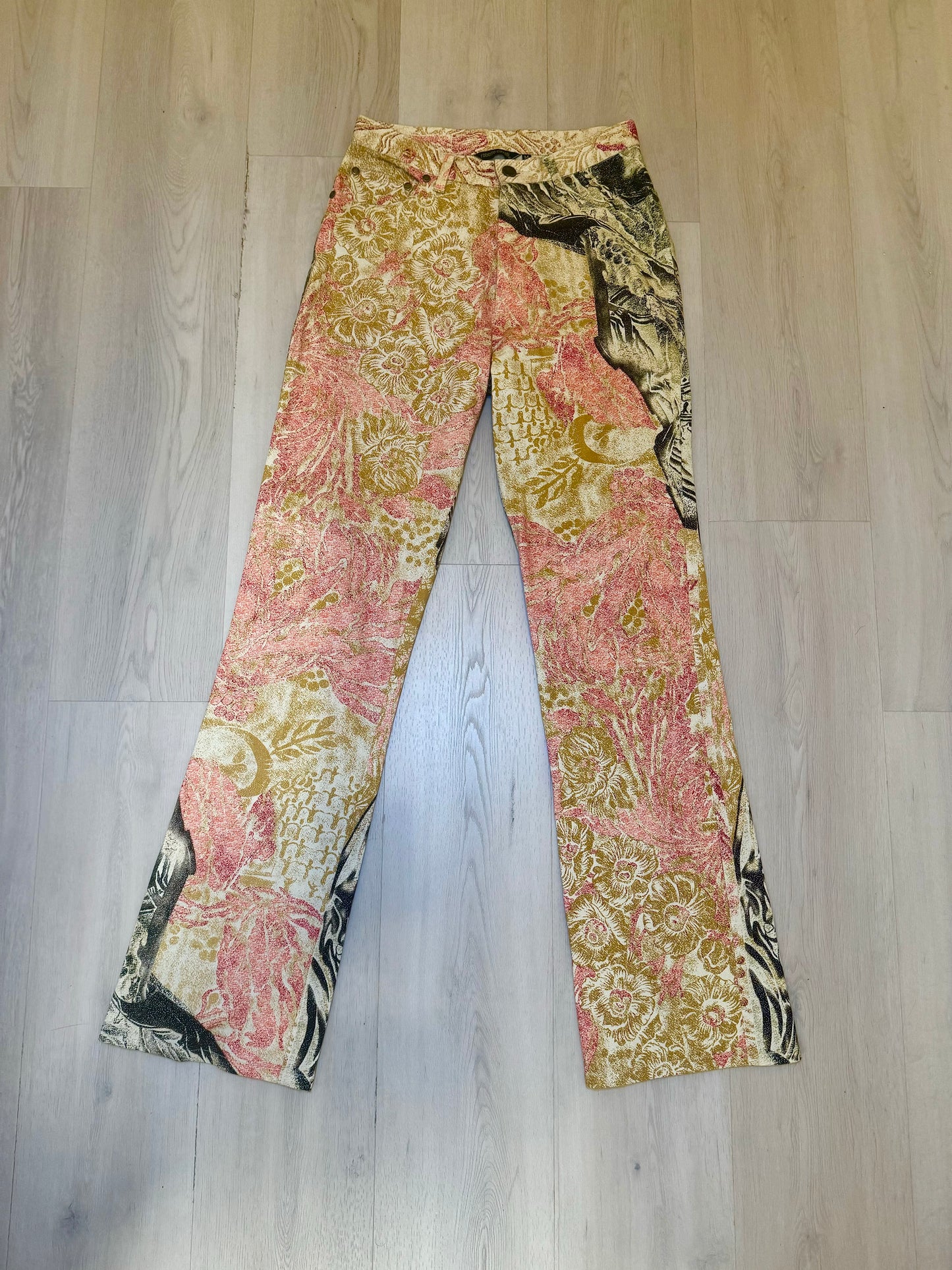 Roberto Cavalli Baroque Print Jeans