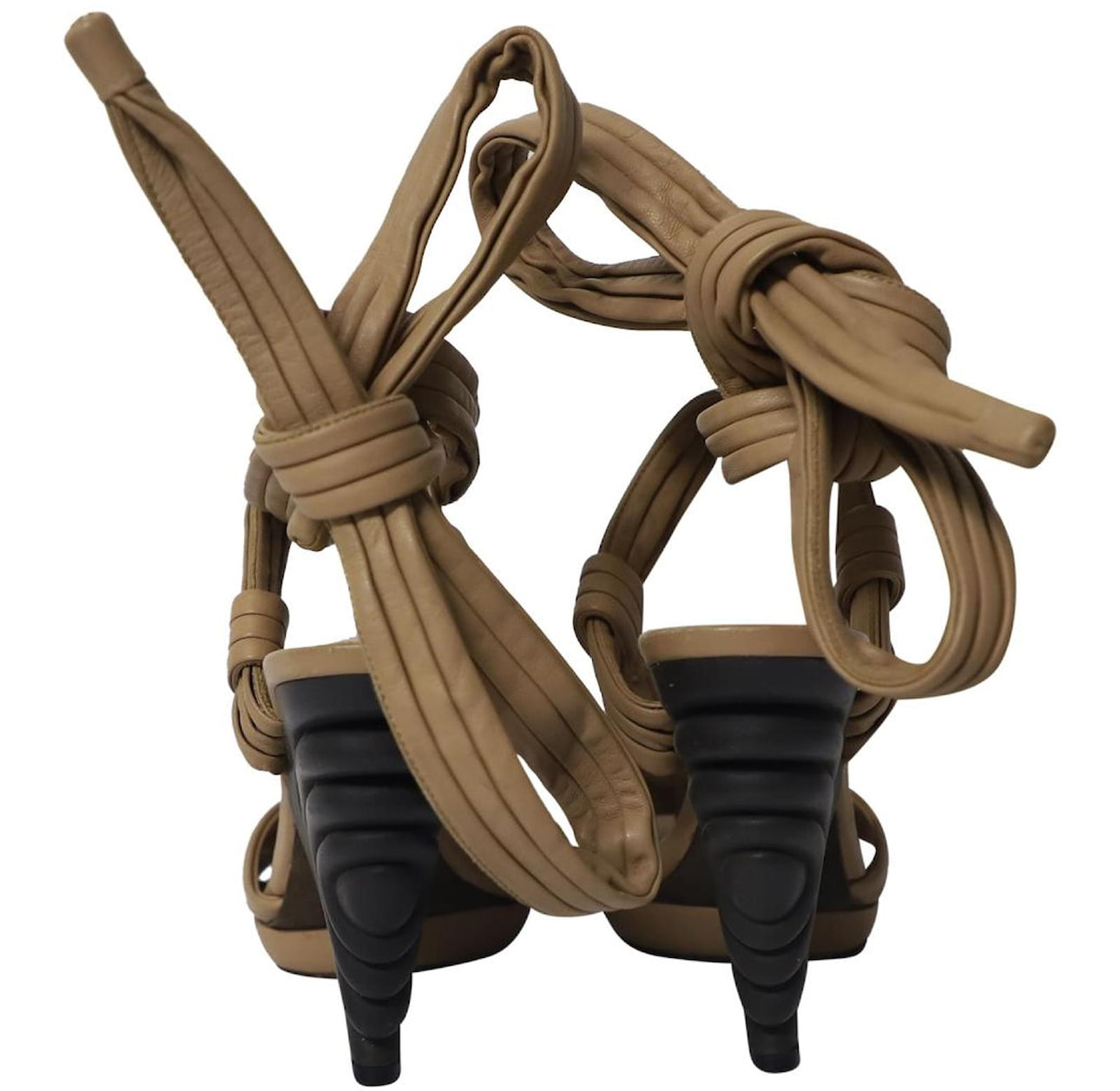 Loewe Tan Knotted Leather Heels