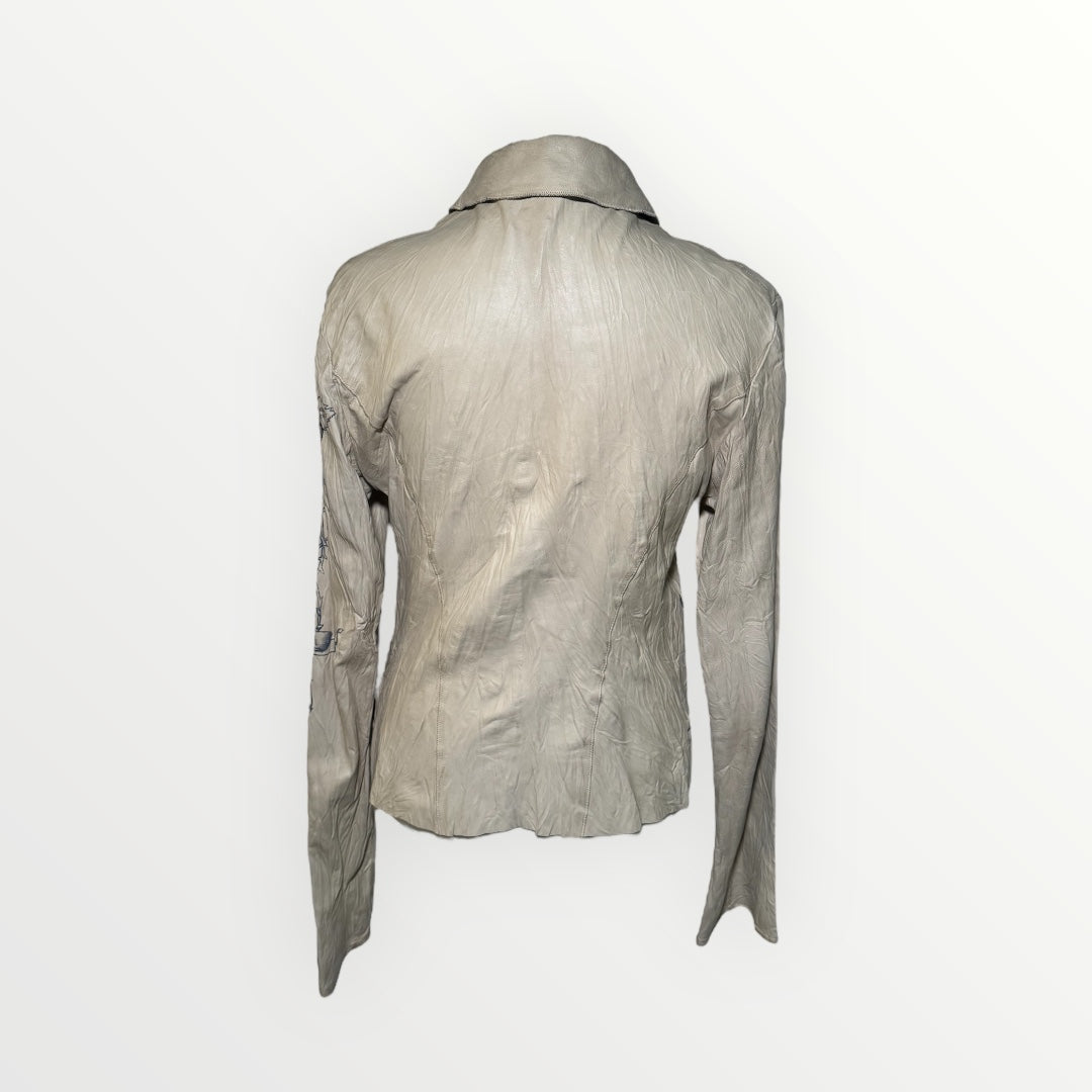 Roberto Cavalli Spring 2003 Tattoo-Printed Leather Jacket