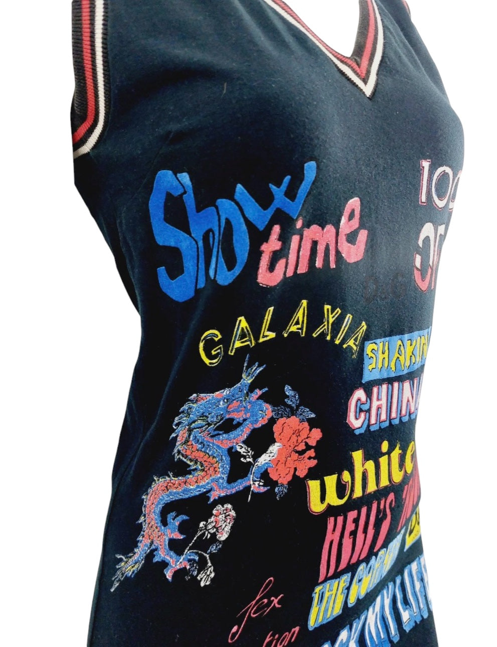 Dolce Gabbana D&G Mesh Transparent Graffiti Tattoo Comic 2023 Runway