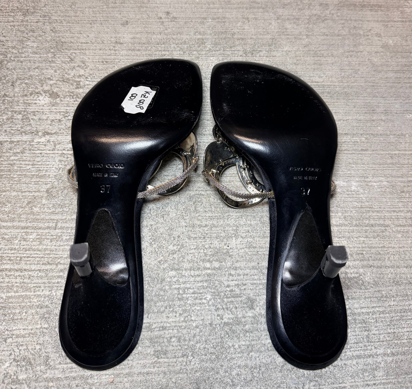 Giuseppe Zanotti Black & Silver Crystal-Embellished Heels