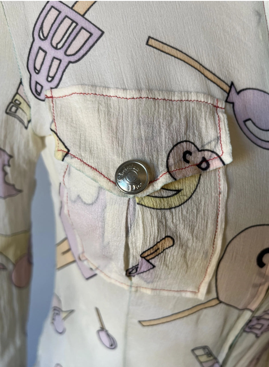 Dior 2002 Ice Cream Silk Shirt