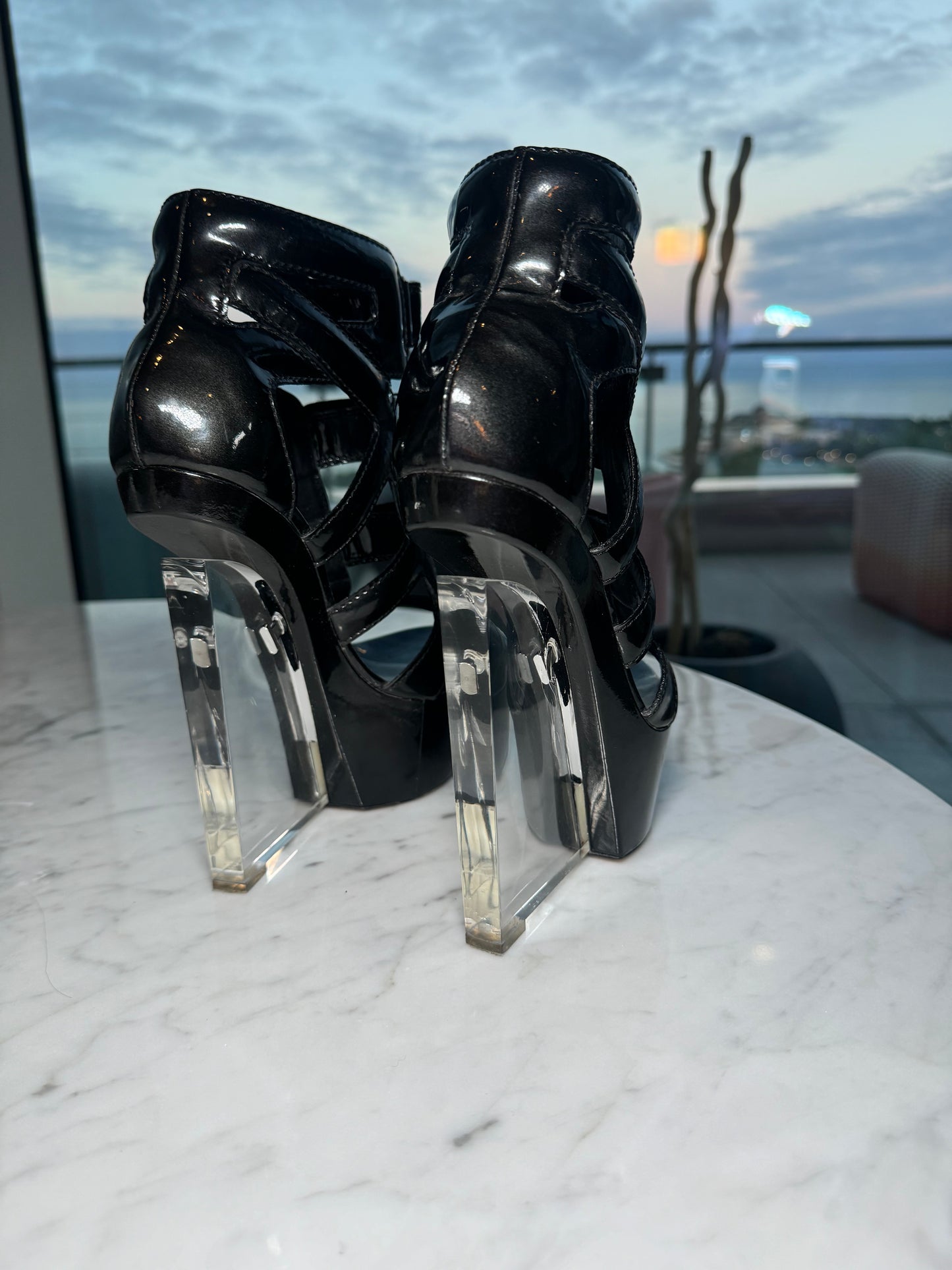 Casadei Black Platform Heels