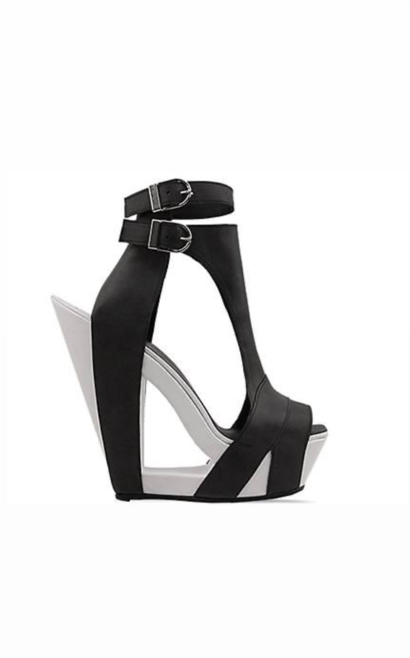 Ilja Visser Sculptural Black & White Architectural Platform Heels