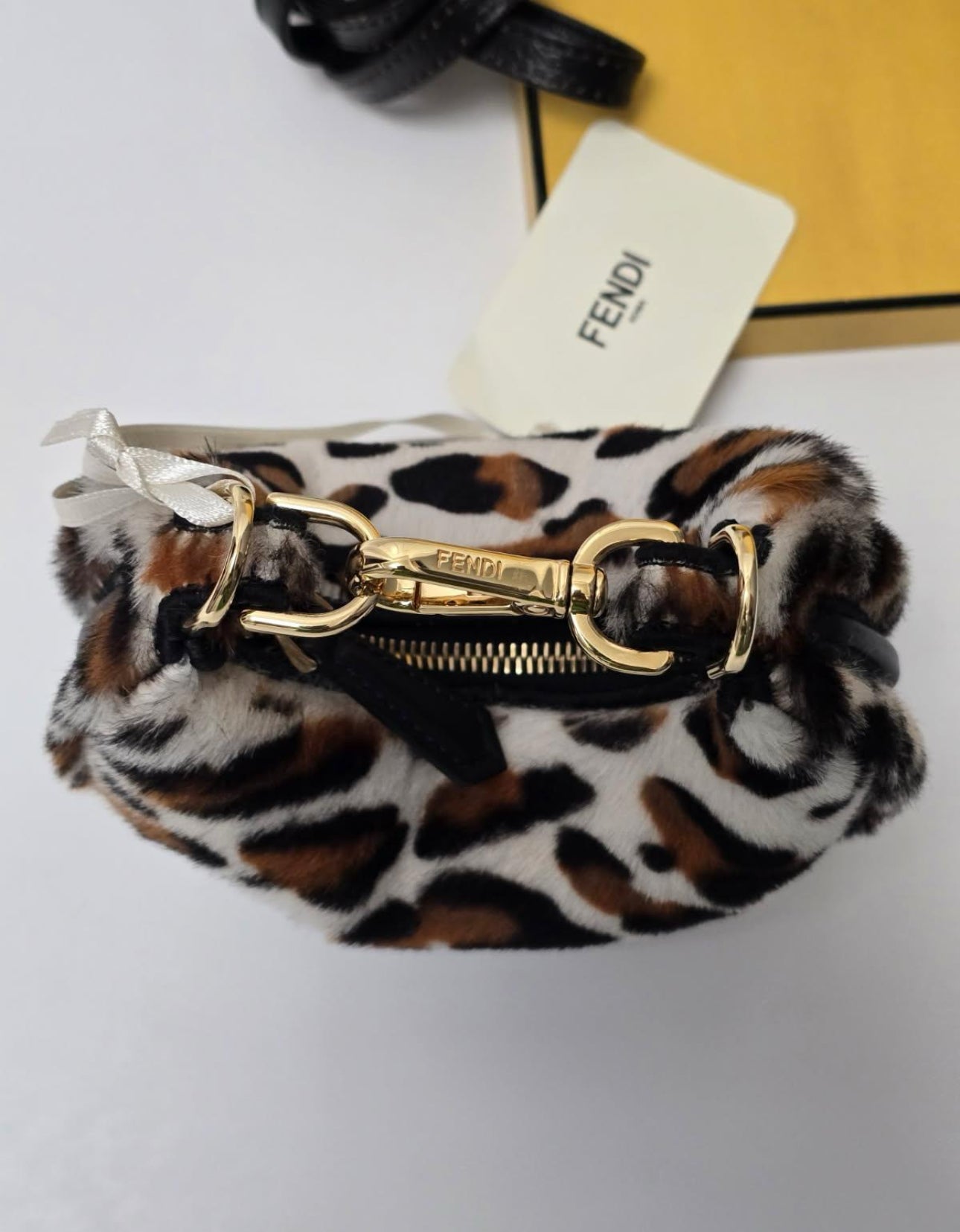 Fendi 2022 Fendigraphy Leopard Pony Hair Hobo Bag