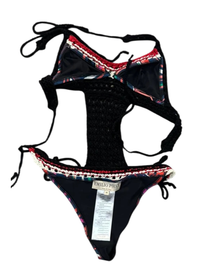 Emilio Pucci Crochet Monokini Swimsuit