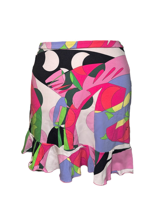 Emilio Pucci Abstract Print Ruffle Skirt