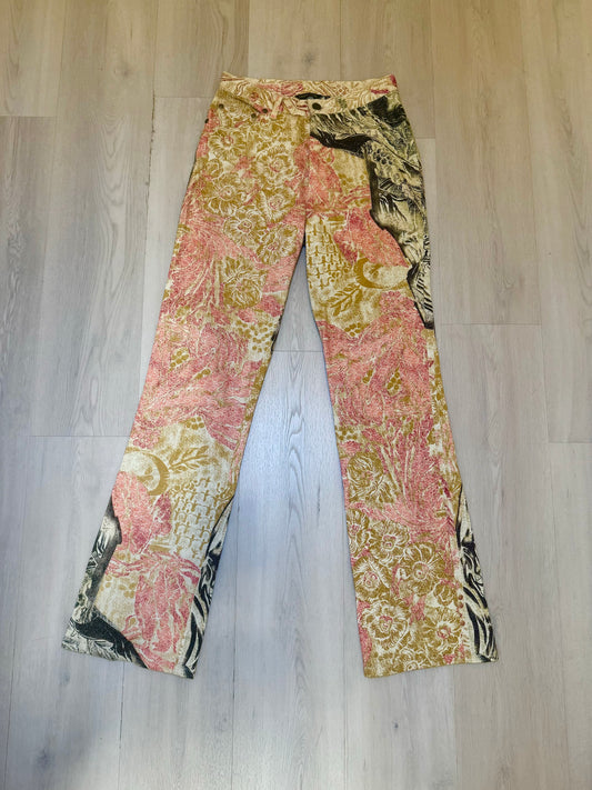 Roberto Cavalli Baroque Print Jeans
