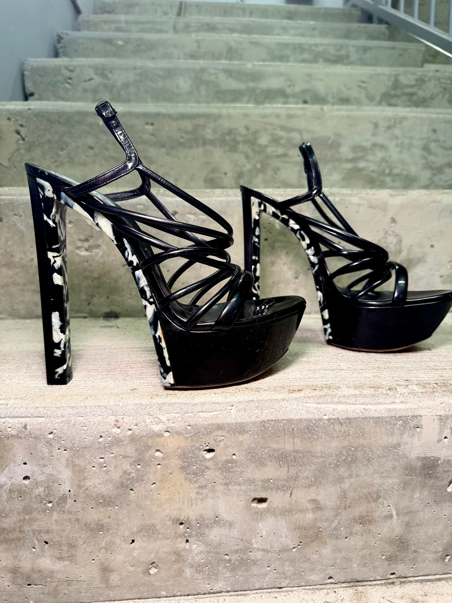 Casadei Strap Marble Heels