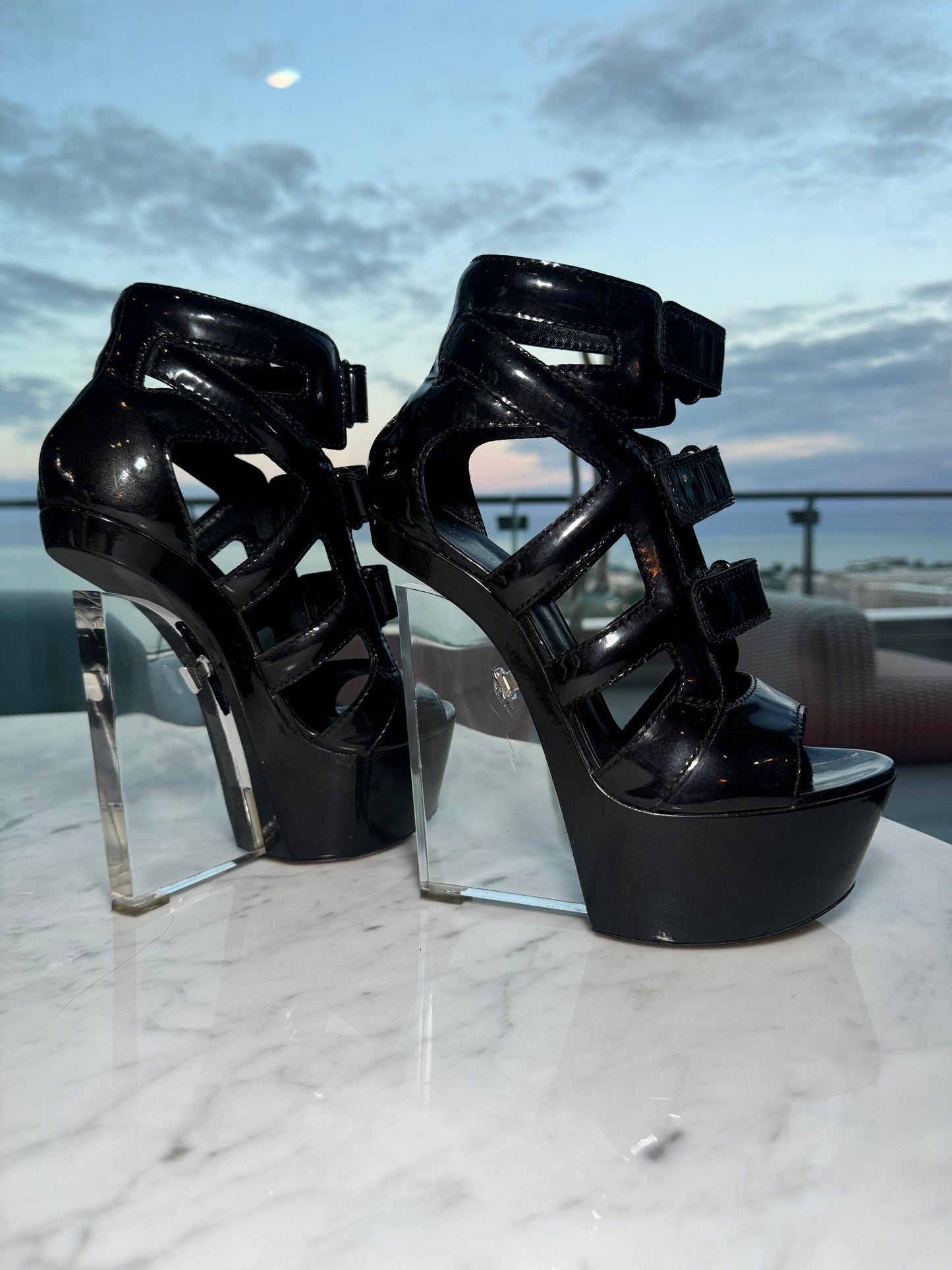 Casadei Black Platform Heels