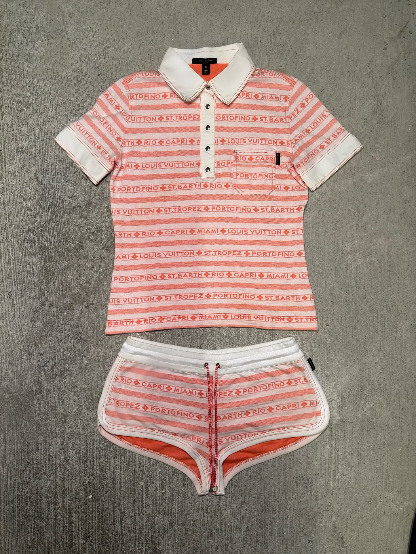 Louis Vuitton Resort City Print Polo & Shorts Set