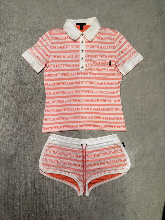 Louis Vuitton Resort City Print Polo & Shorts Set