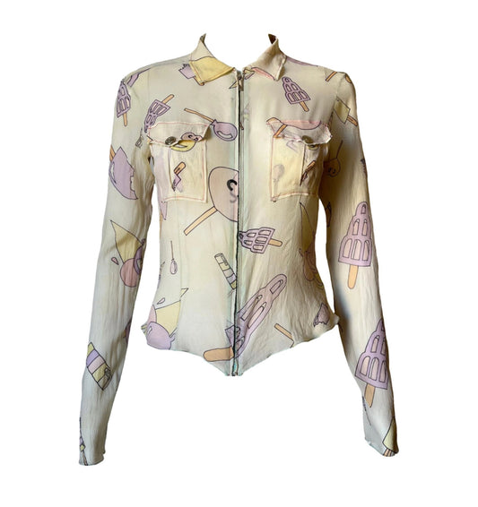 Dior 2002 Ice Cream Silk Shirt