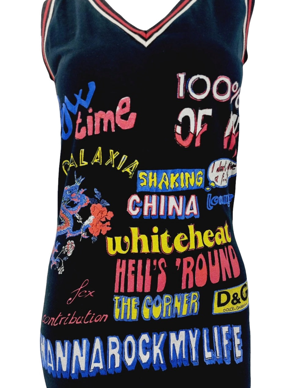 Dolce Gabbana D&G Mesh Transparent Graffiti Tattoo Comic 2023 Runway