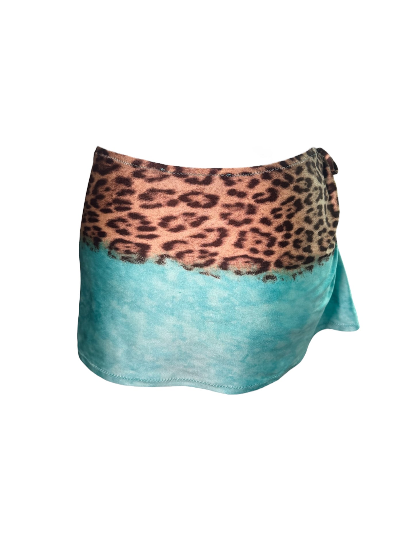Roberto Cavalli Leopard & Turquoise Skirt