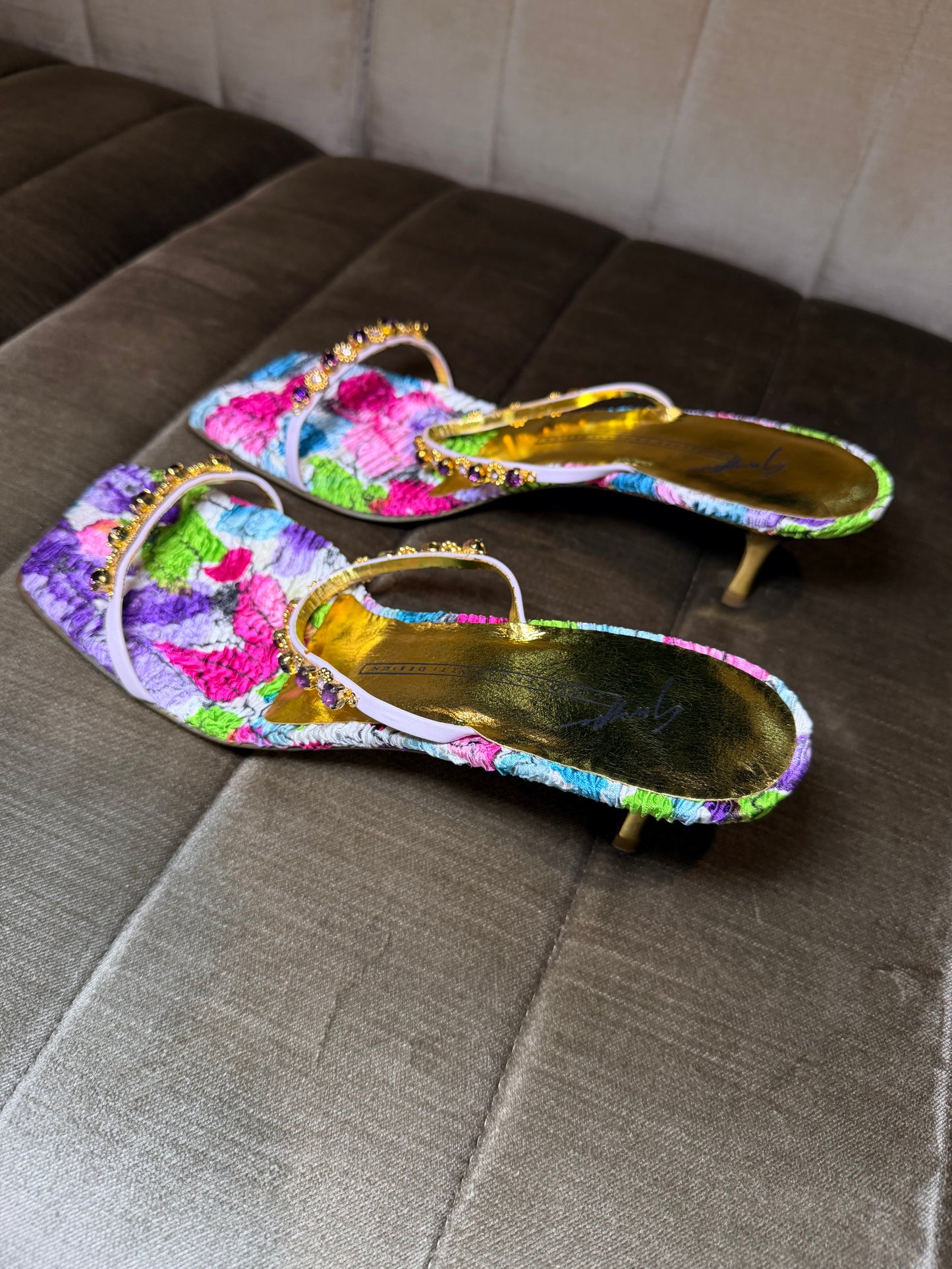 Giuseppe Zanotti Floral Kitten Heels