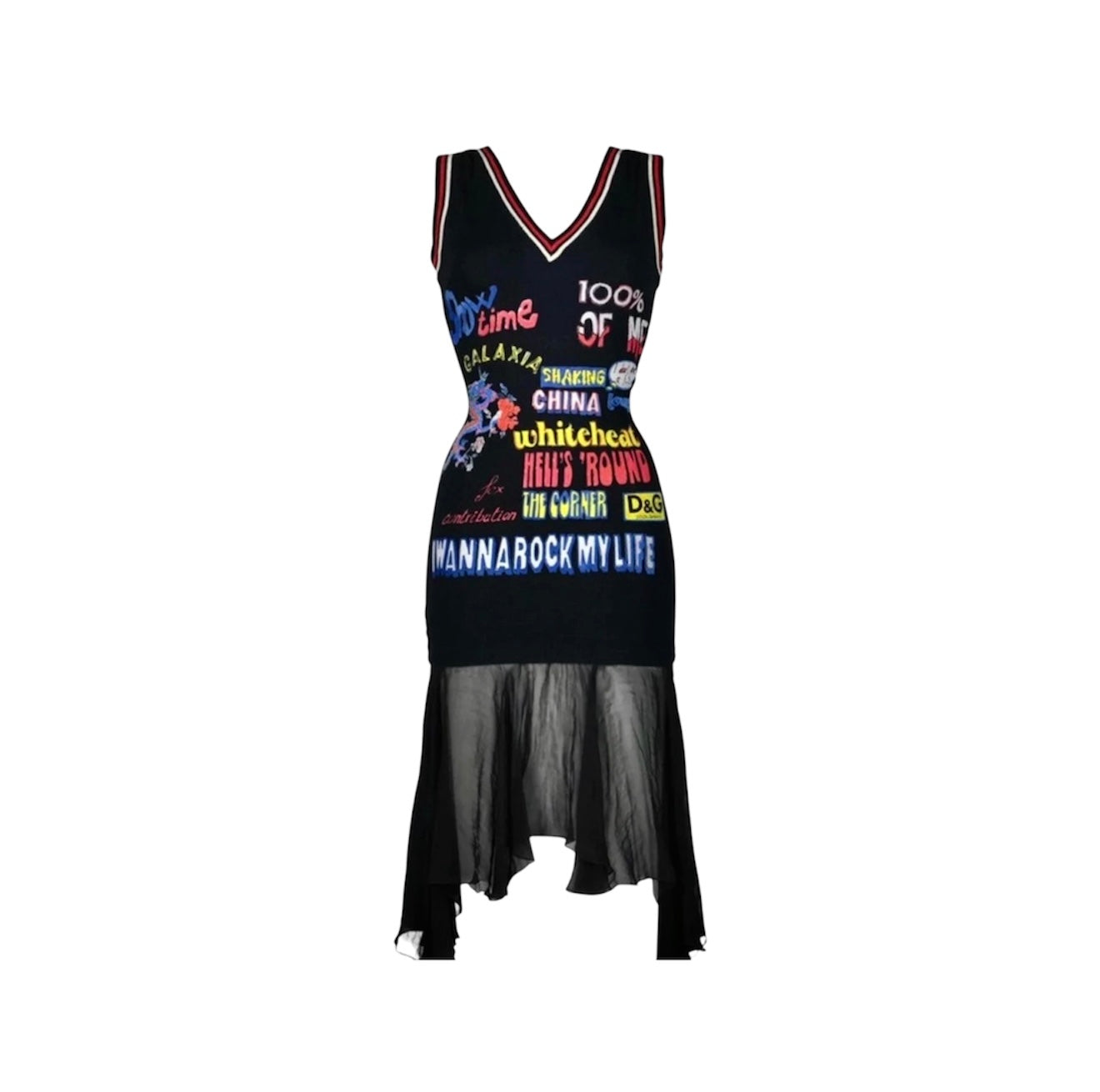 Dolce Gabbana D&G Mesh Transparent Graffiti Tattoo Comic 2023 Runway