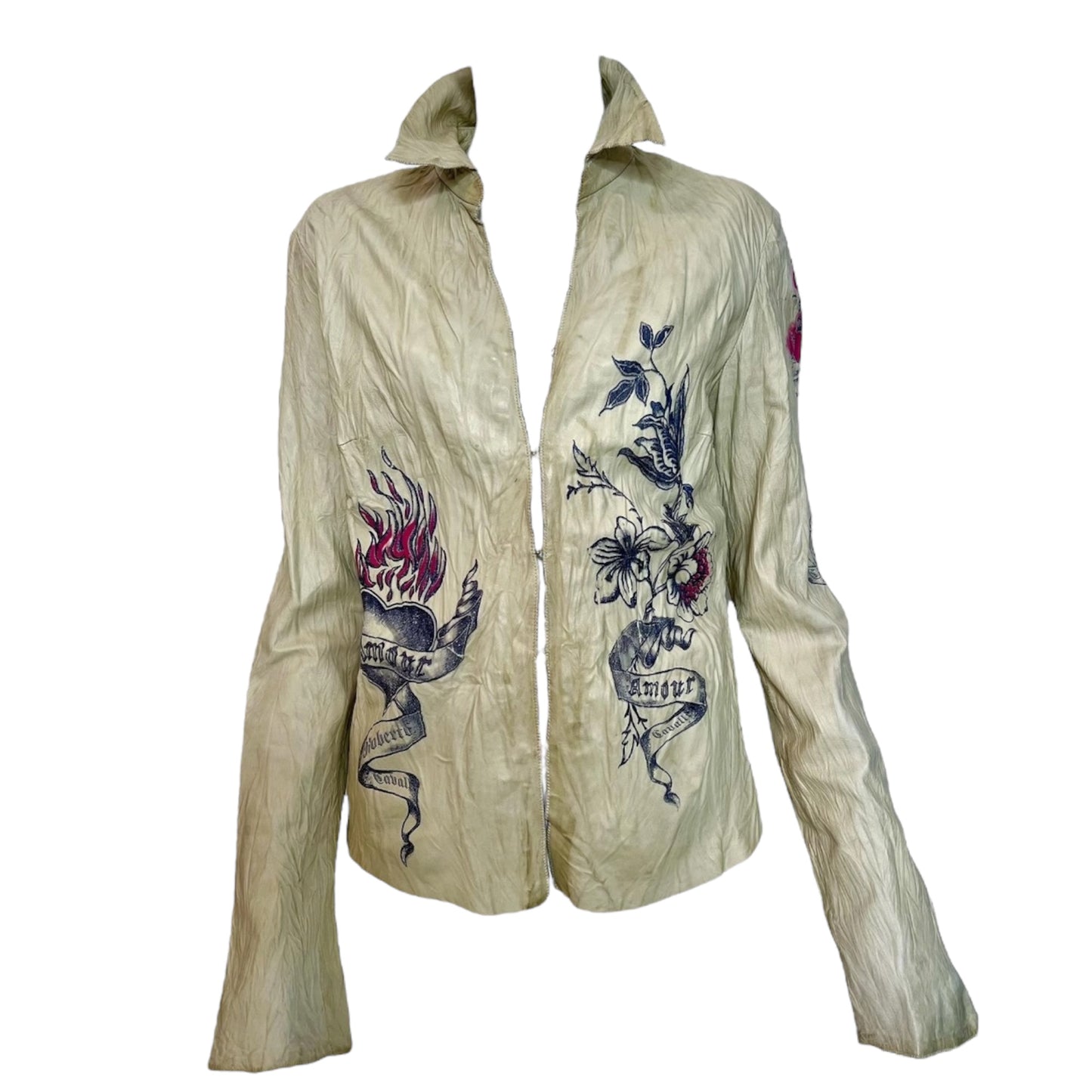 Roberto Cavalli Spring 2003 Tattoo-Printed Leather Jacket