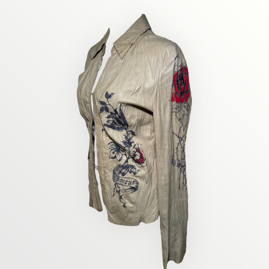 Roberto Cavalli Spring 2003 Tattoo-Printed Leather Jacket