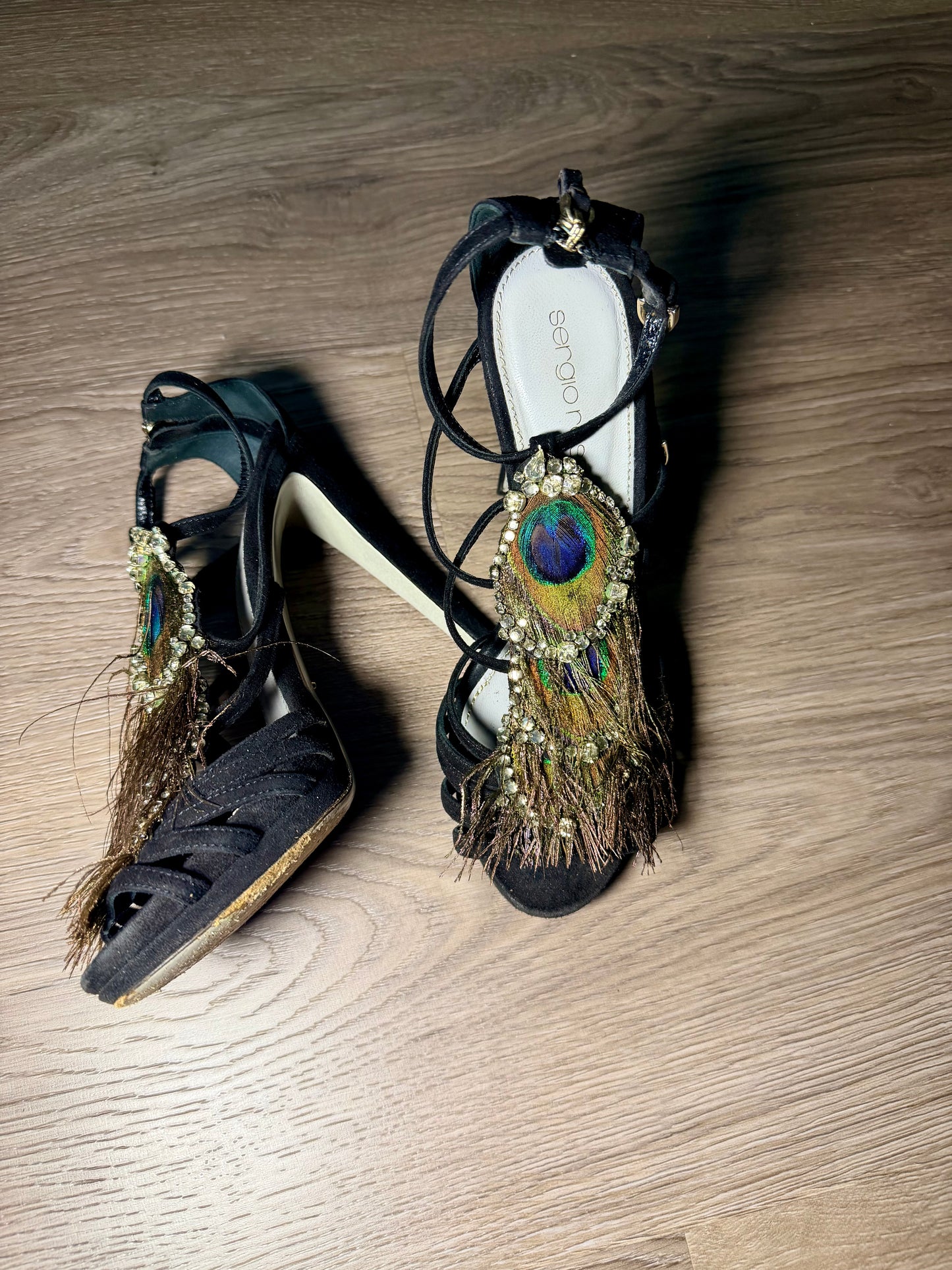 Sergio Rossi Peacock Feather Heels