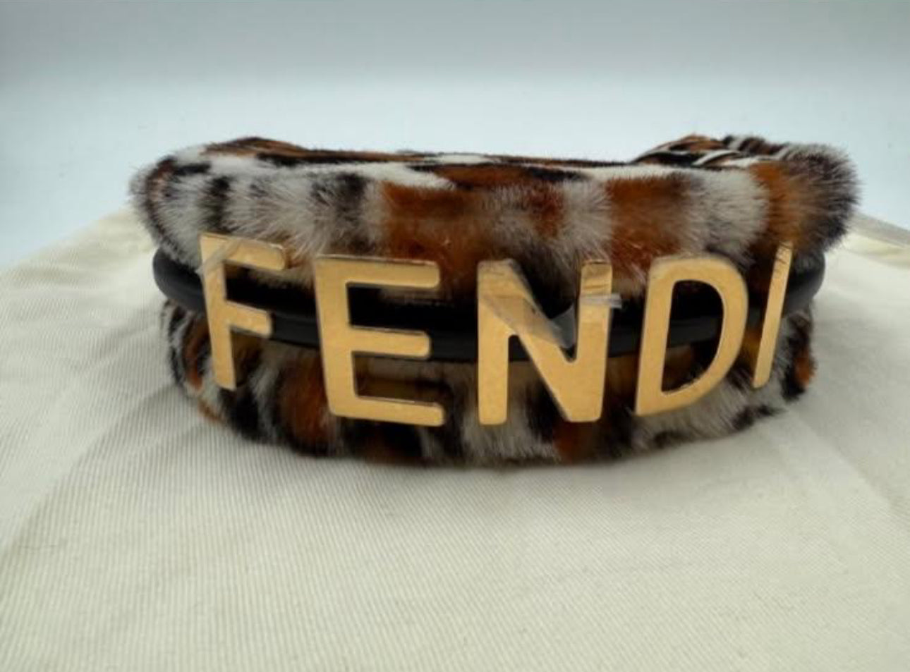 Fendi 2022 Fendigraphy Leopard Pony Hair Hobo Bag