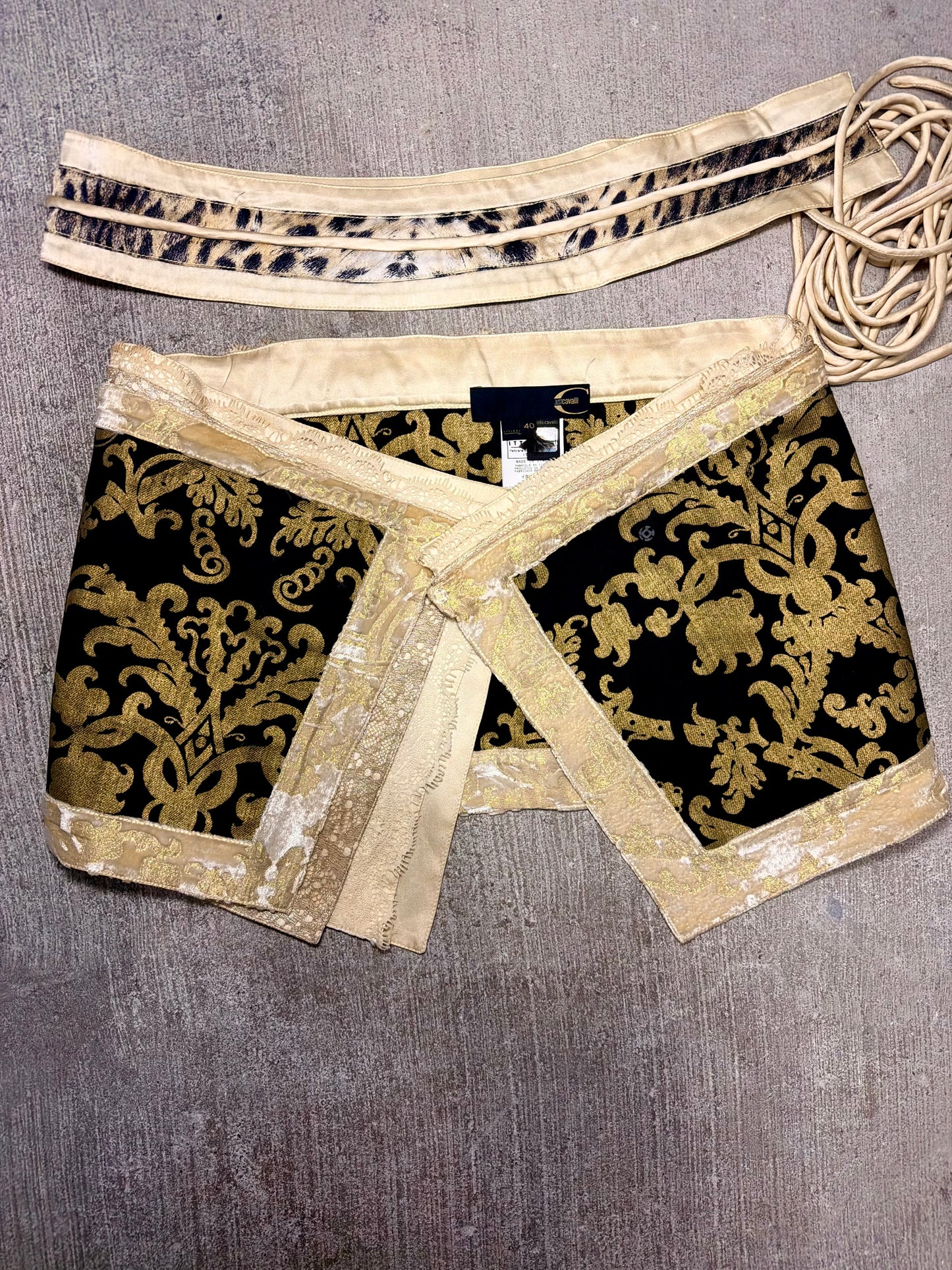 Just Cavalli Baroque Mini Skirt with Detachable Belt