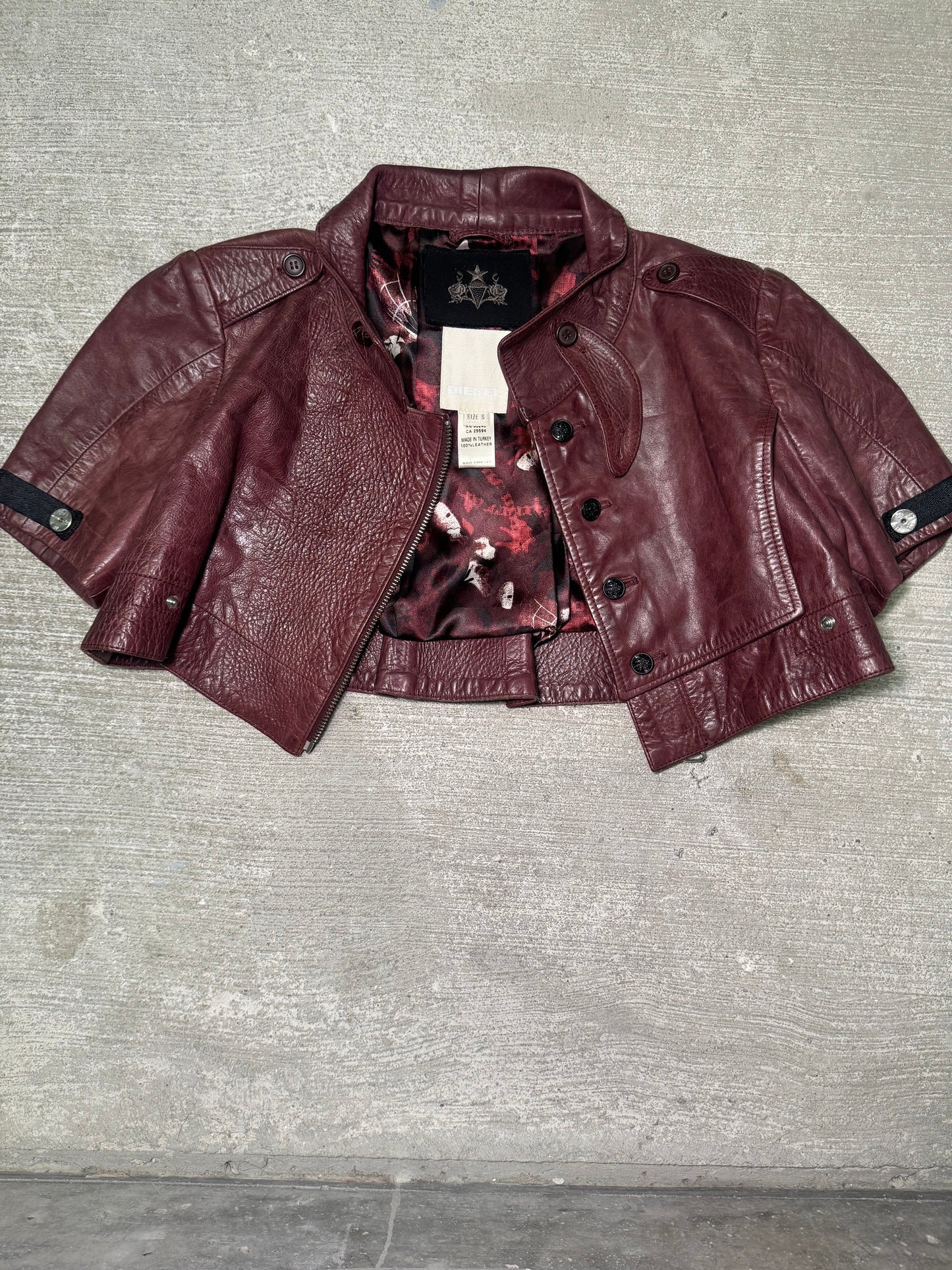 Diesel Cropped Leather Jacket