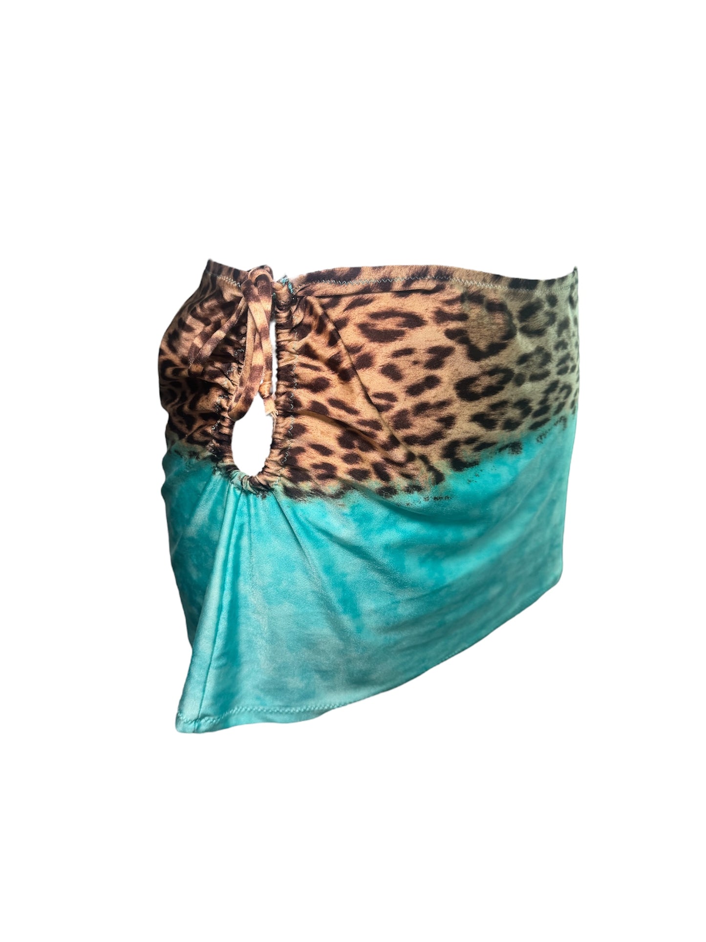 Roberto Cavalli Leopard & Turquoise Skirt