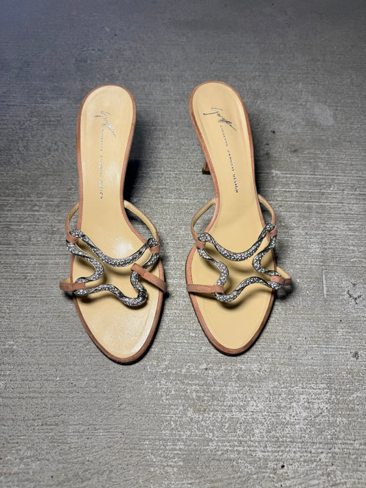 Giuseppe Zanotti Design Crystal Snake Sandals