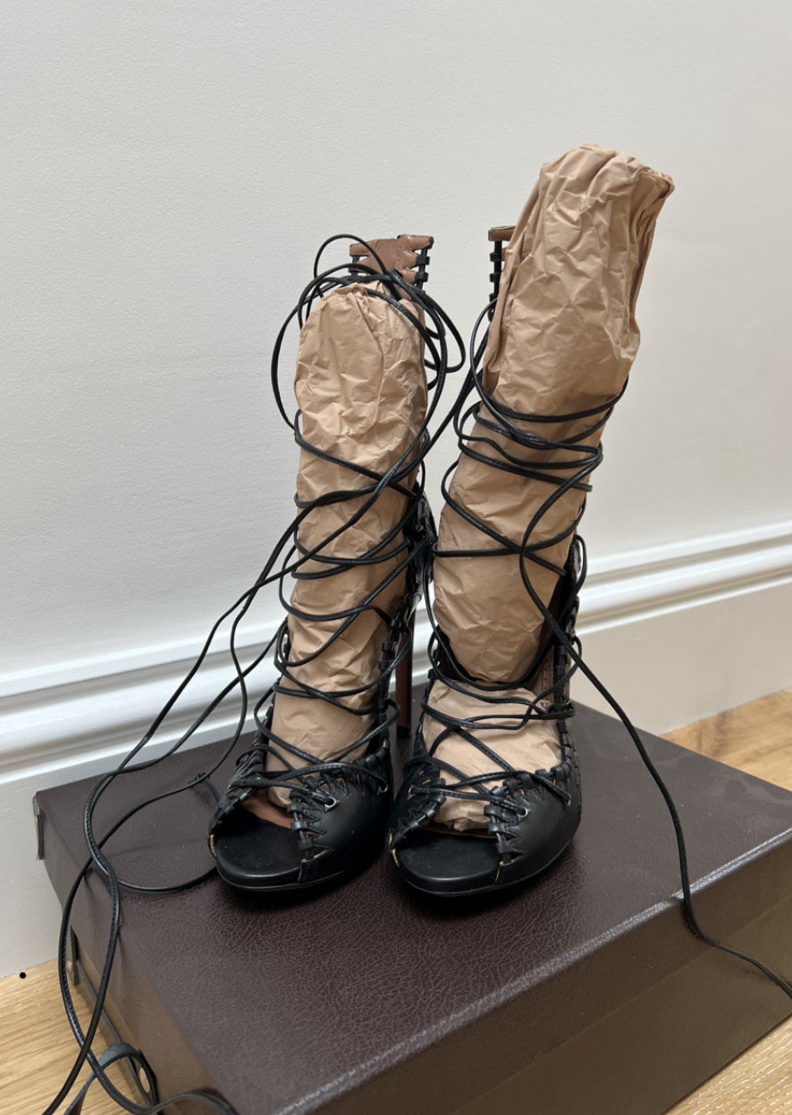 Alaïa Leather Lace Heels  image 4
