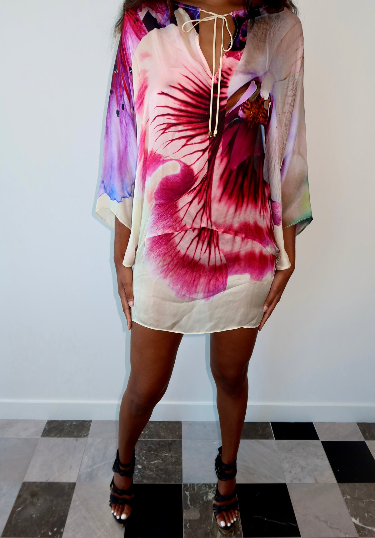 Roberto Cavalli Silk Floral Dress