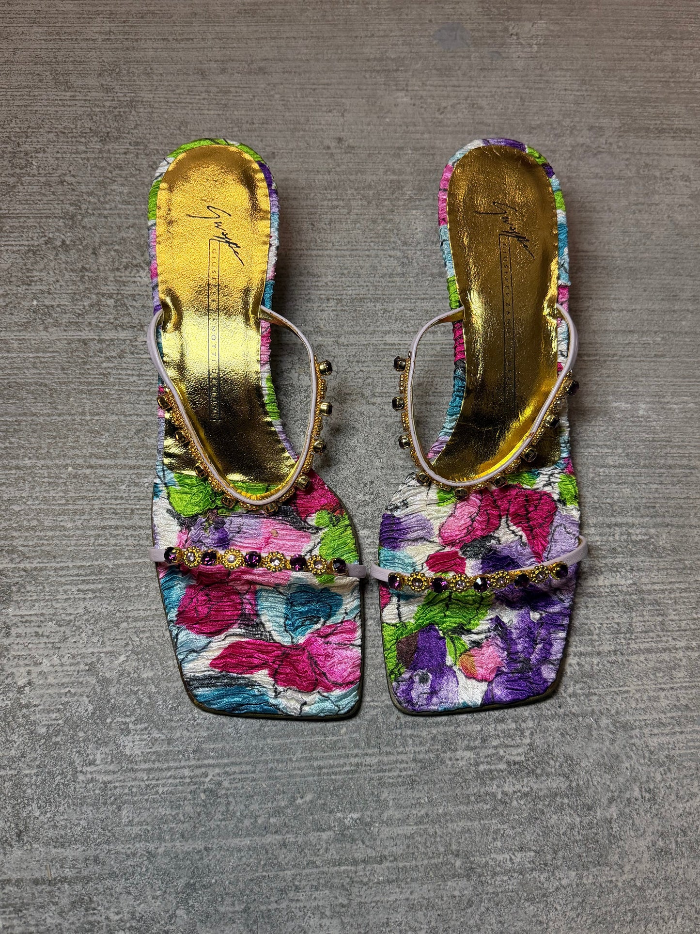 Giuseppe Zanotti Floral Kitten Heels