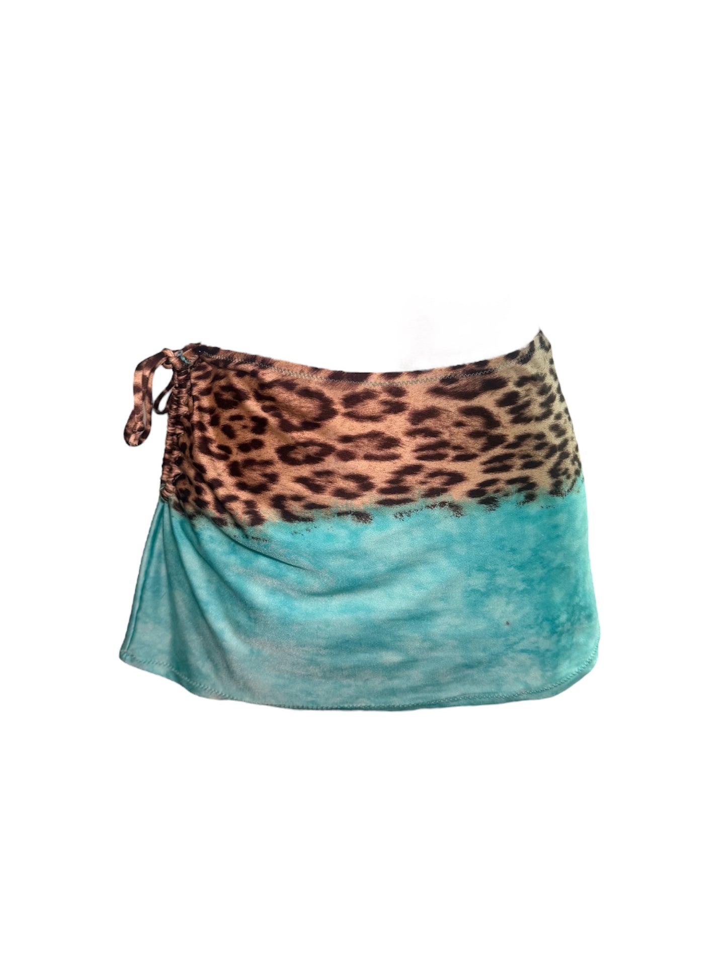Roberto Cavalli Leopard & Turquoise Skirt
