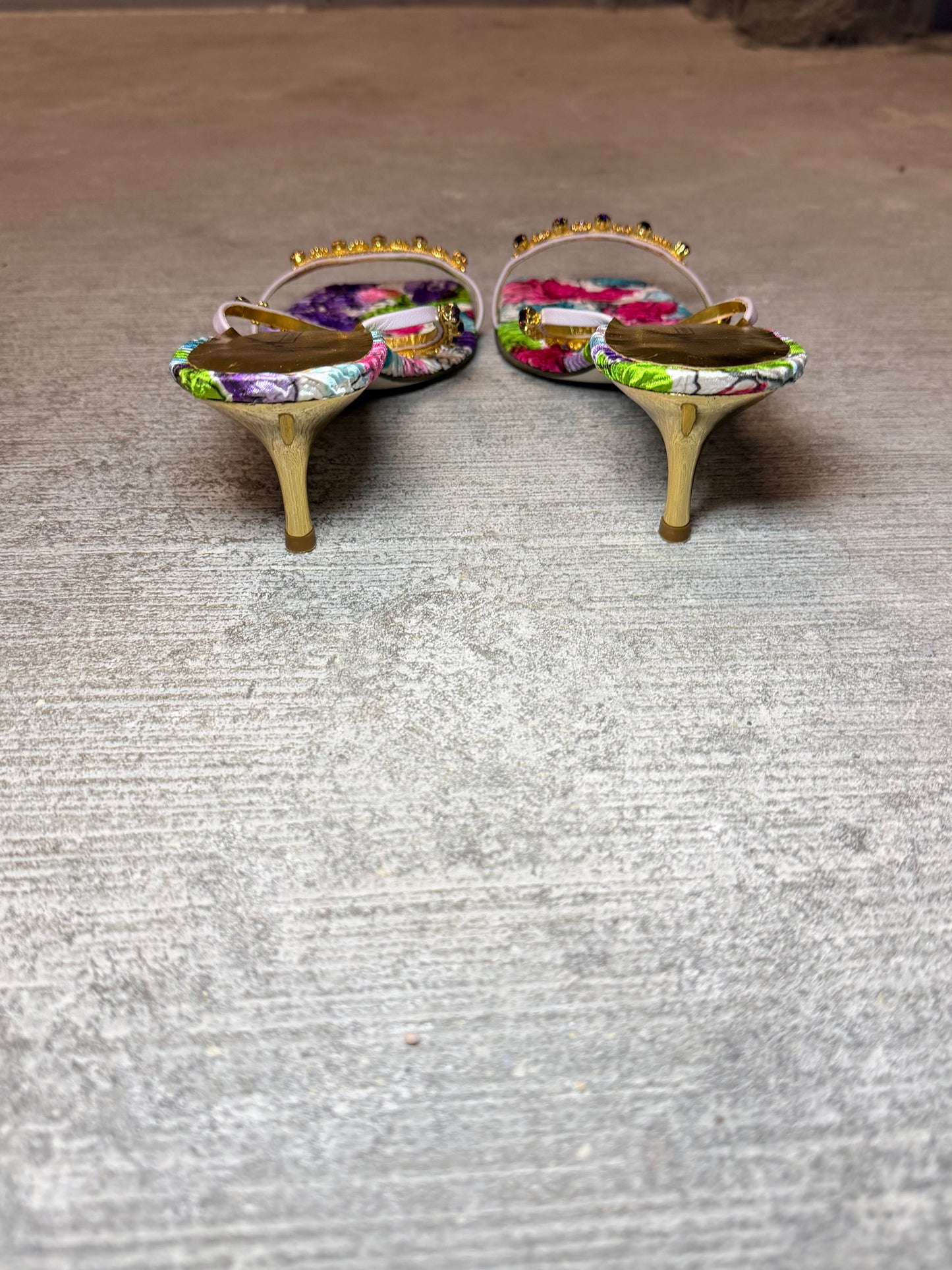 Giuseppe Zanotti Floral Kitten Heels