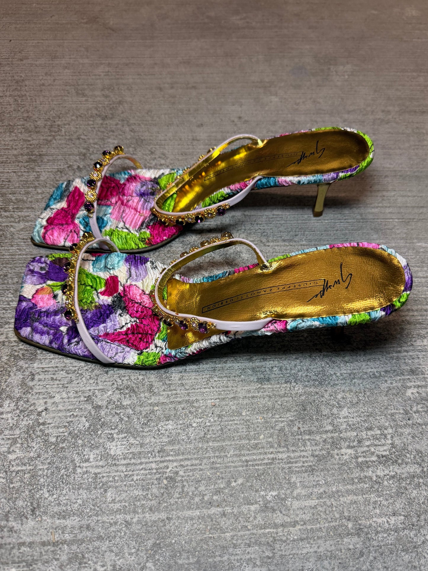 Giuseppe Zanotti Floral Kitten Heels