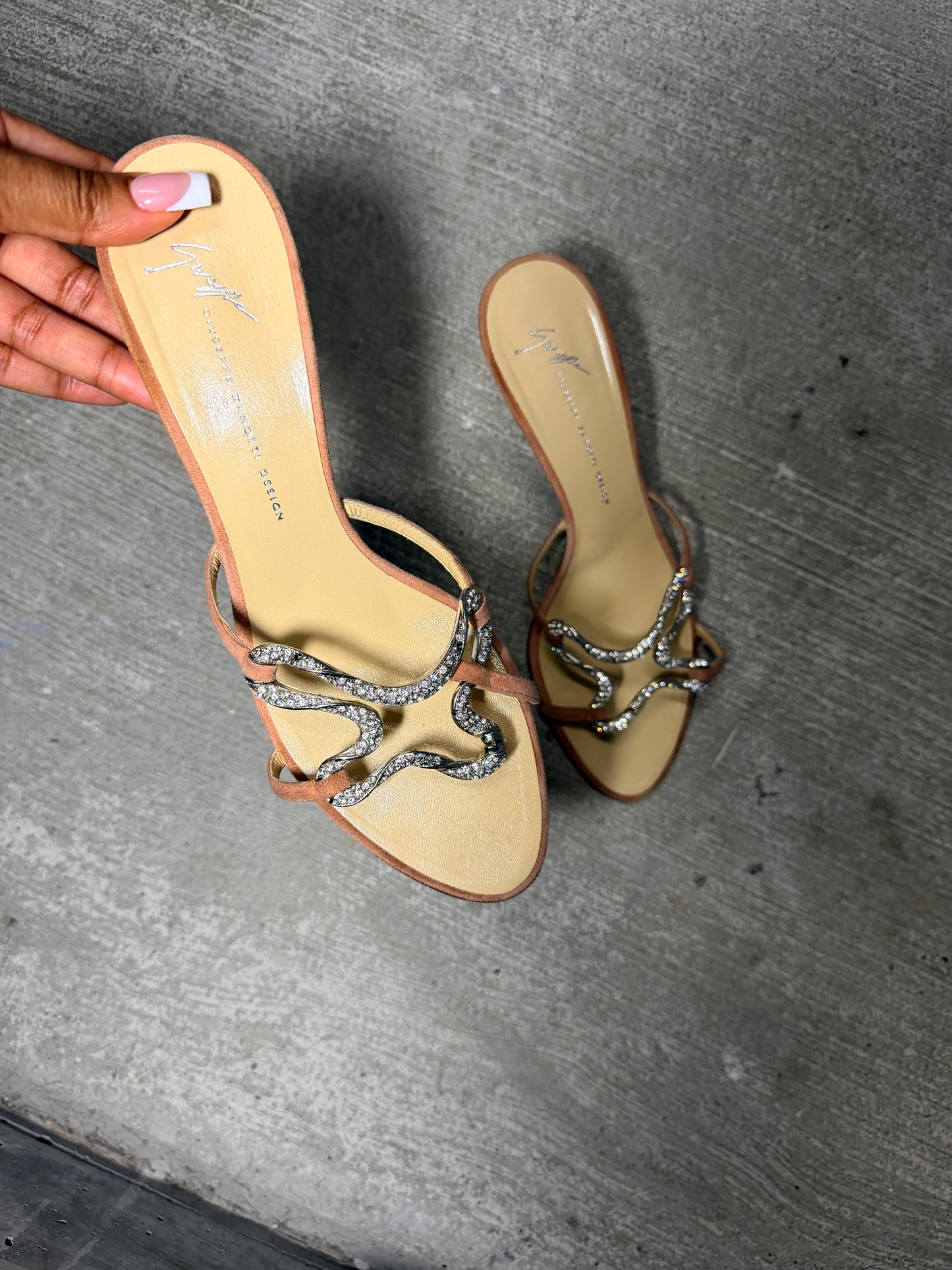 Giuseppe Zanotti Design Crystal Snake Sandals