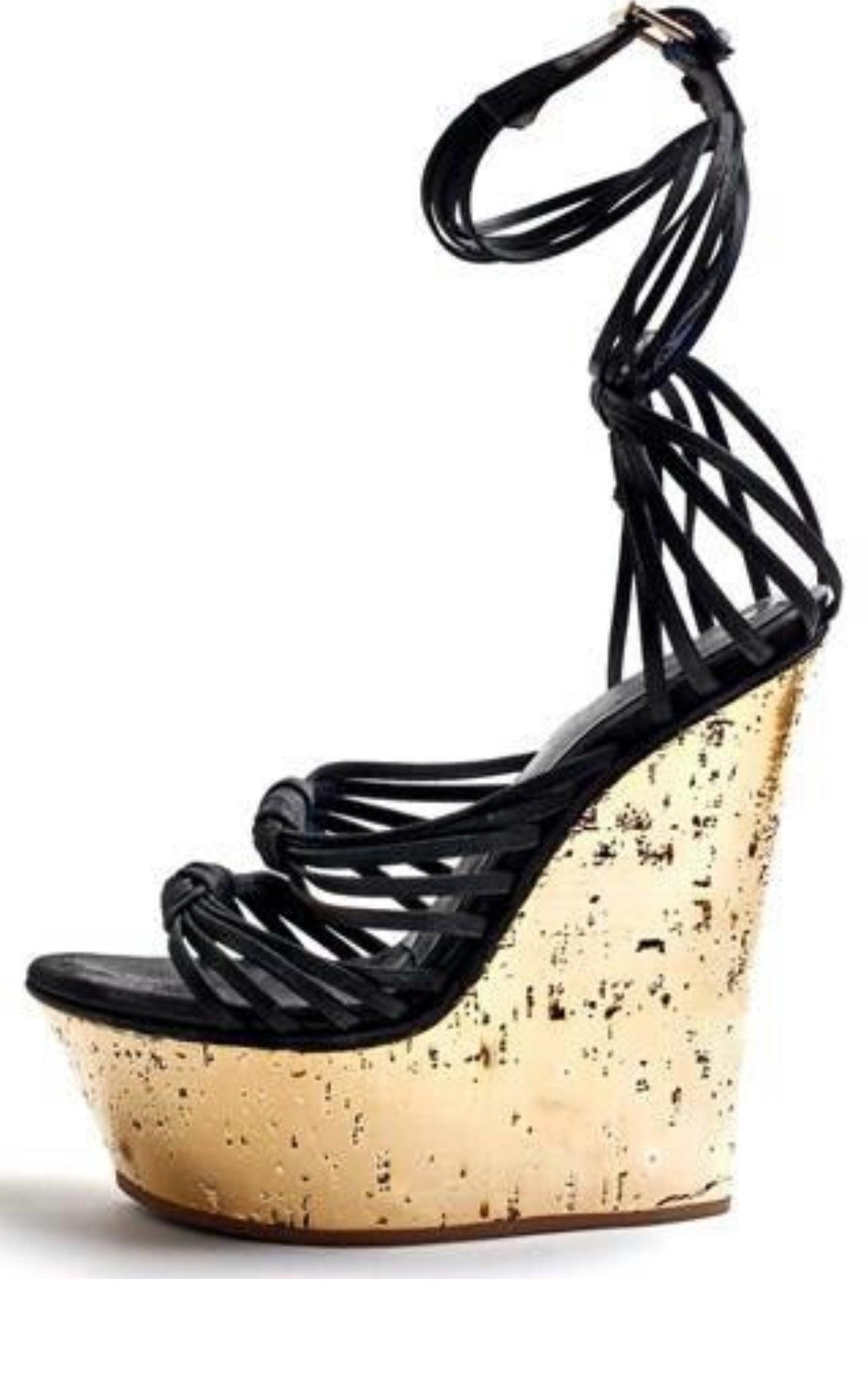 Emilio Pucci Spring 2013 Metallic Gold Wedge Sandals
