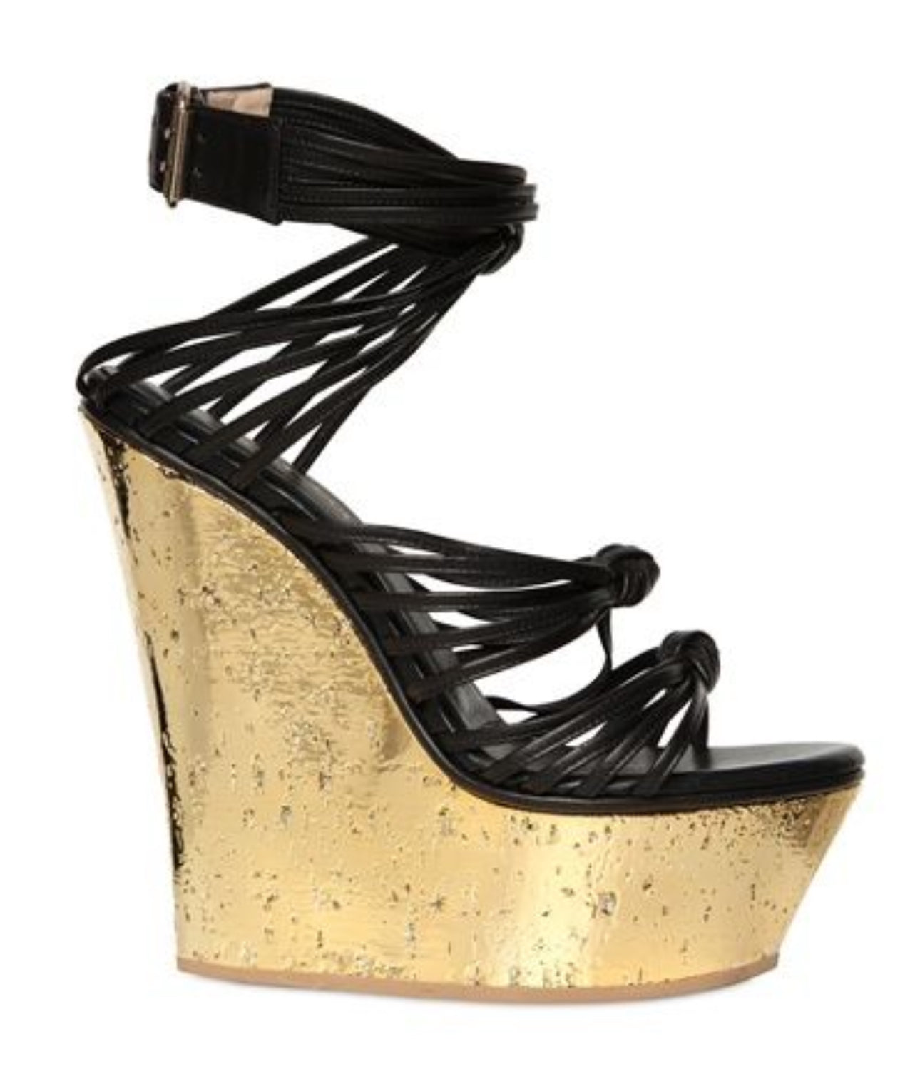 Emilio Pucci Spring 2013 Metallic Gold Wedge Sandals