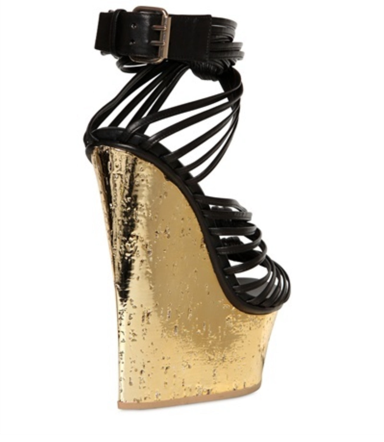 Emilio Pucci Spring 2013 Metallic Gold Wedge Sandals
