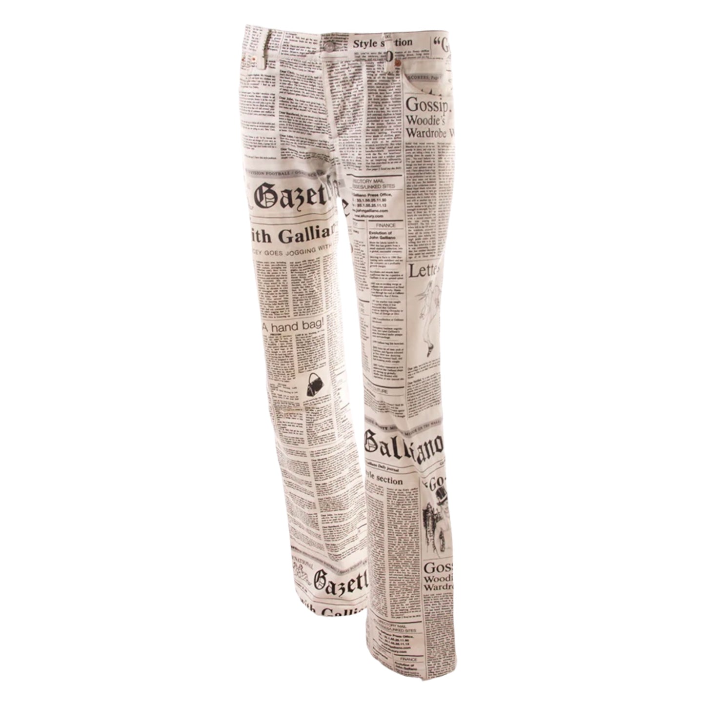 John Galliano Newspaper Gazette pants