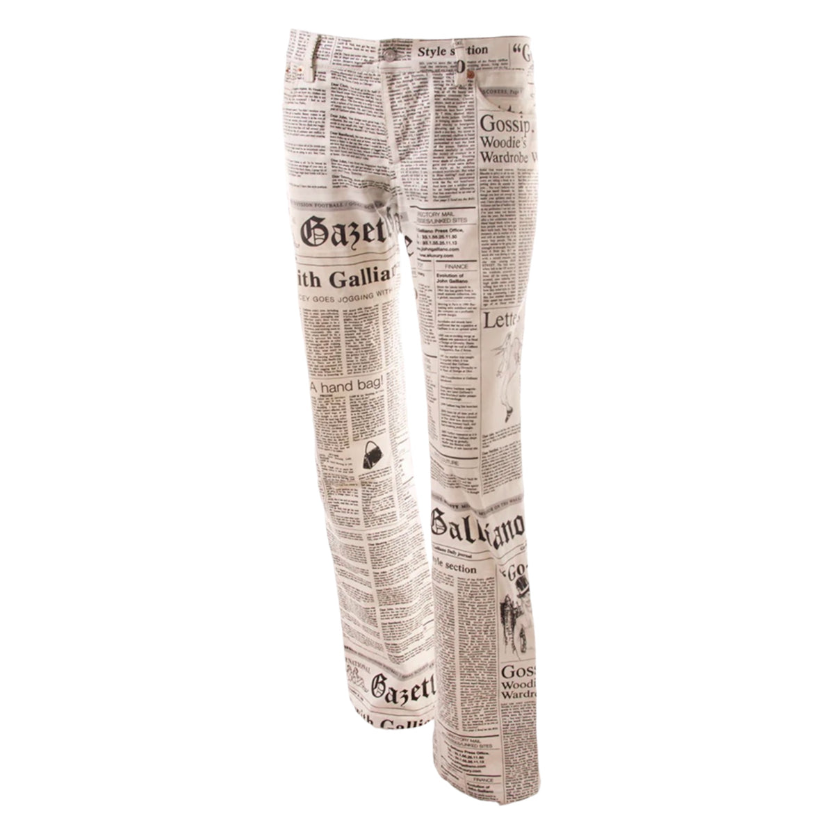 John Galliano Newspaper Gazette pants – Early Era Vintage