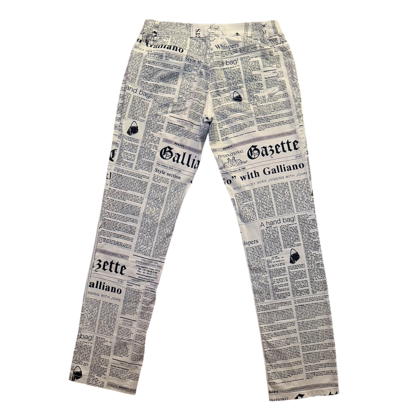 John Galliano Newspaper Gazette pants