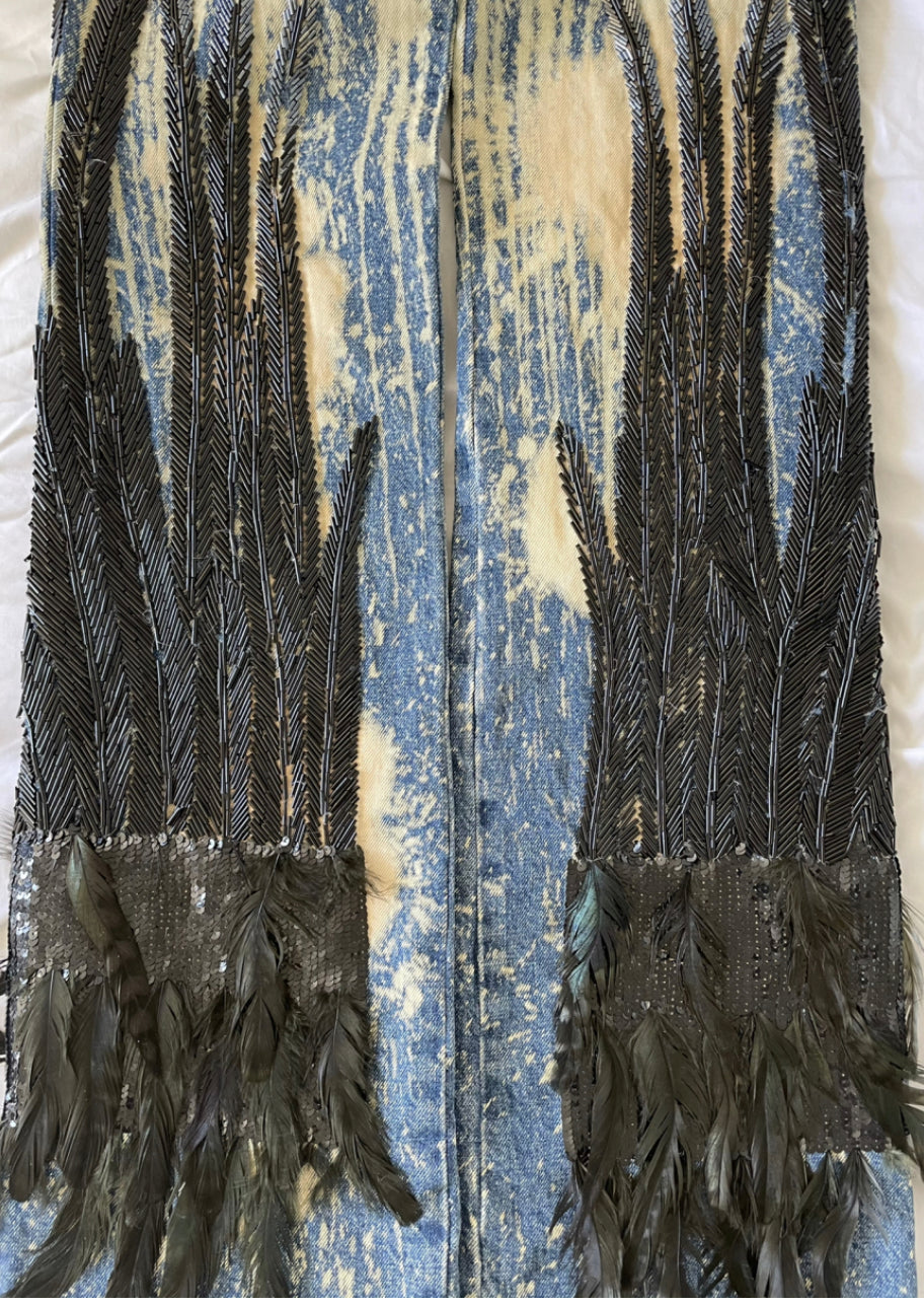 Roberto Cavalli Denim Feather Jeans image 2